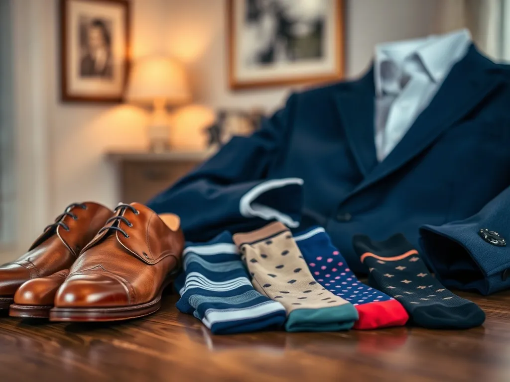 Granatowy garnitur i brązowe buty: jakie skarpetki wybrać?